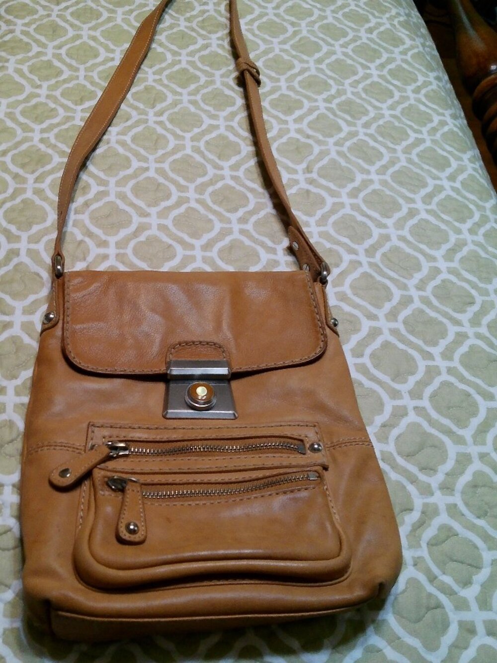 KATE LANDRY CROSS BODY BROWN LEATHER